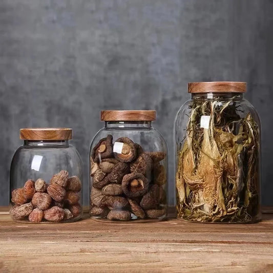 Wide Glass Storage Jar