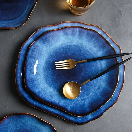 Deep Blue Irregular Plate